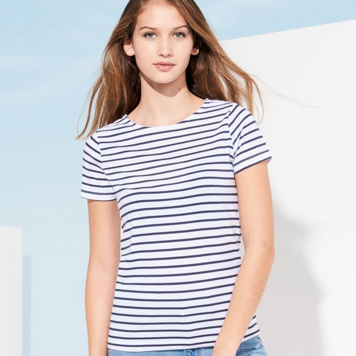 SOLS Ladies Miles Striped T Thumbnail