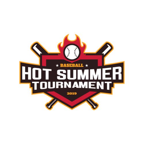 Hot Summer Tournament Baseball logo template Thumbnail